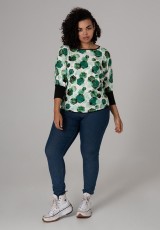Bluzka XXL w odcieniach zieleni