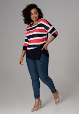 Pasiasta bluzka plus size Pasiasta bluzka plus size