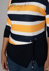 Bluzka XXL w pasy z napisem