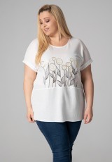 Koszulowa bluzka plus size z motywem Koszulowa bluzka plus size z motywem