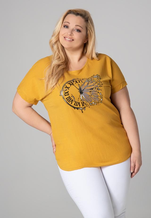 Bluzka XXL w kolorze miodowym