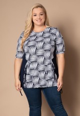 PREMIUM Biało-granatowa tunika plus size PREMIUM Biało-granatowa tunika plus size