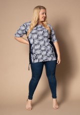 PREMIUM Biało-granatowa tunika plus size PREMIUM Biało-granatowa tunika plus size