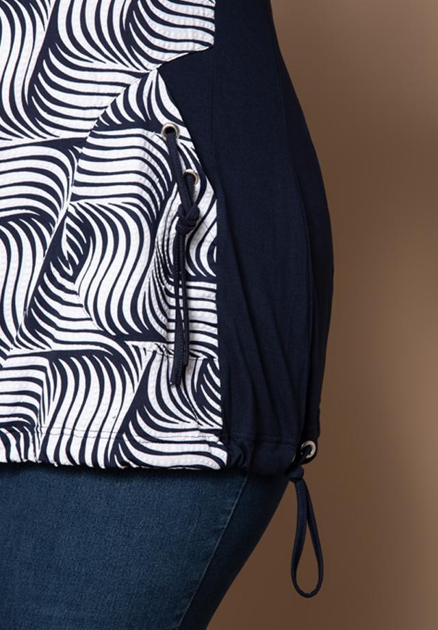 PREMIUM Biało-granatowa tunika plus size