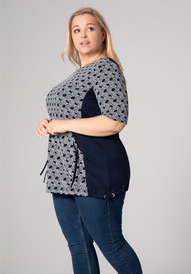Wzorzysta tunika XXL z kieszeniami