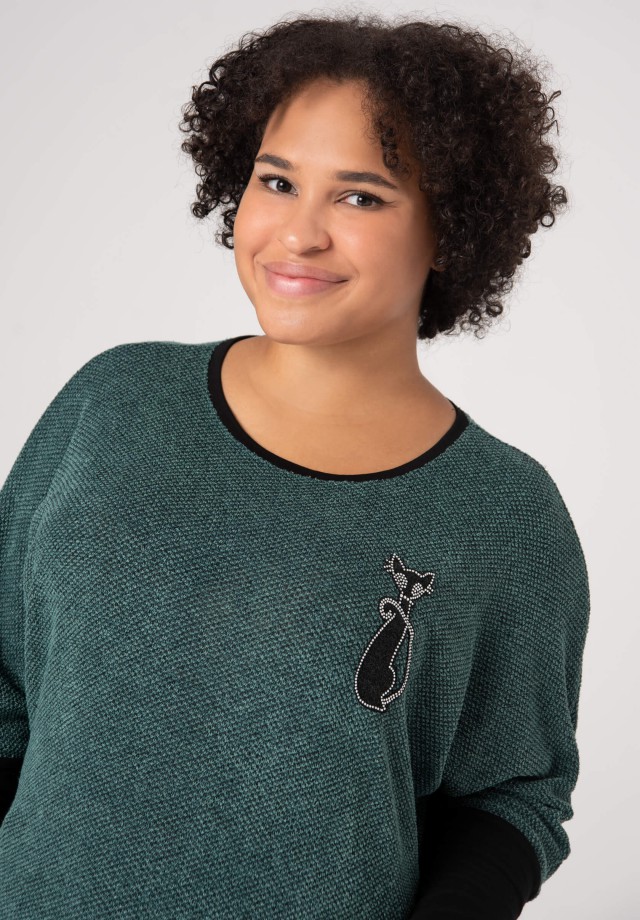 Sweter XXL ze ściągaczem w rękawach