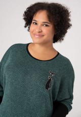 Sweter XXL ze ściągaczem w rękawach Sweter XXL ze ściągaczem w rękawach