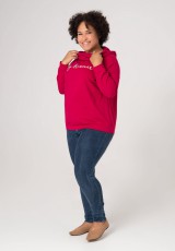 Koralowa bluza plus size z napisem Koralowa bluza plus size z napisem