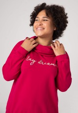 Koralowa bluza plus size z napisem Koralowa bluza plus size z napisem