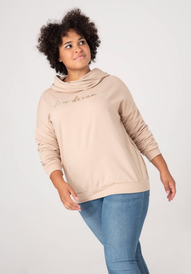 Kremowa bluza XXL z napisem