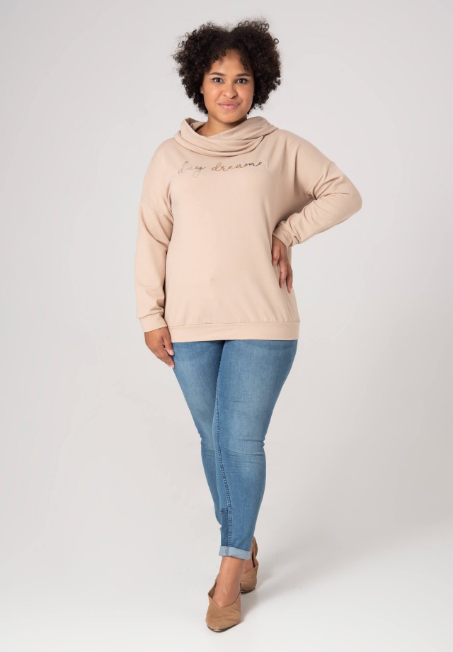 Kremowa bluza XXL z napisem