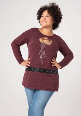 Bordowy sweter plus size Bordowy sweter plus size
