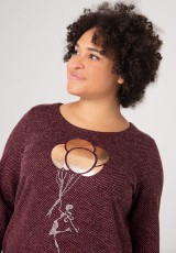 Bordowy sweter plus size Bordowy sweter plus size