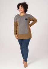 Dwukolorowy sweter plus size Dwukolorowy sweter plus size