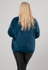 Niebieska bluza z kapturem plus size