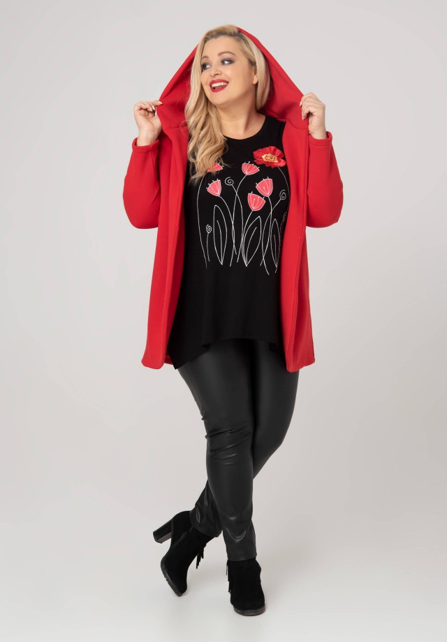 Czerwony płaszcz bawełniany XXL