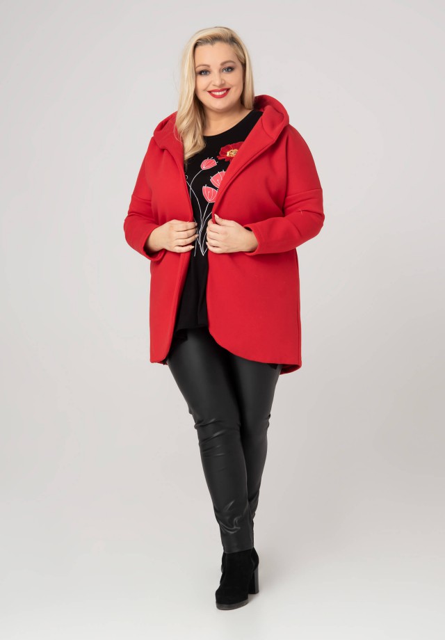 Czerwony płaszcz bawełniany XXL