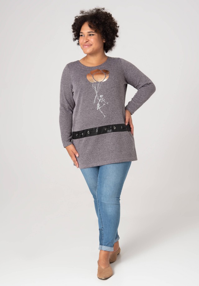 Szaro różowy sweter XXL