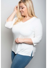 Biała bluzka w dużym rozmiarze Biała bluzka w dużym rozmiarze