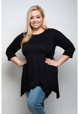 Czarna tunika plus size o pięknym kroju Czarna tunika plus size o pięknym kroju