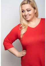 Klasyczna, czerwona bluzka plus size Klasyczna, czerwona bluzka plus size