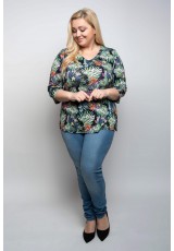 Egzotyczna bluzka XXL z rękawem 3/4 Egzotyczna bluzka XXL z rękawem 3/4