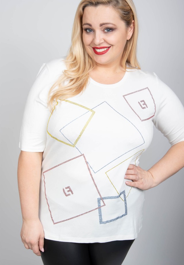 Duża bluzka z geometrycznym motywem