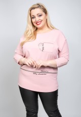Bluzka plus size w pudrowym różu Bluzka plus size w pudrowym różu