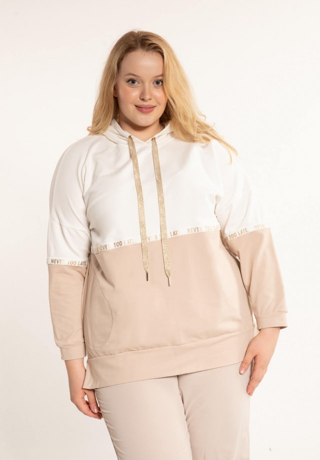 Kremowo-beżowa bluza bawełniana XXL