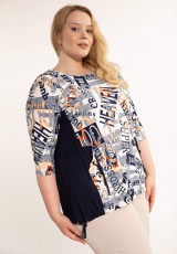 Tunika plus size z motywem gazety Tunika plus size z motywem gazety