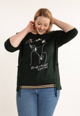 Ciemna bluzka plus size z lnu Ciemna bluzka plus size z lnu