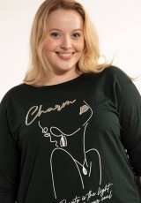 Ciemna bluzka plus size z lnu Ciemna bluzka plus size z lnu