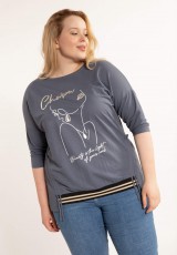 Jeansowa bluzka lniana plus size Jeansowa bluzka lniana plus size