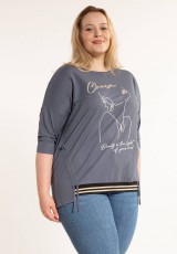 Jeansowa bluzka lniana plus size Jeansowa bluzka lniana plus size