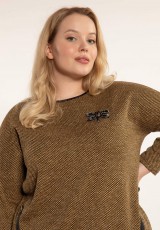 Piękny sweter XXL z imitacją broszki Piękny sweter XXL z imitacją broszki