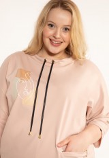 Bluza damska plus size w brudnym różu Bluza damska plus size w brudnym różu