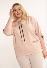 Bluza damska plus size w brudnym różu Bluza damska plus size w brudnym różu