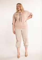 Bluza damska plus size w brudnym różu Bluza damska plus size w brudnym różu