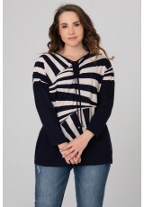 Bluzka XXL zebra, ściągana pod szyją Bluzka XXL zebra, ściągana pod szyją