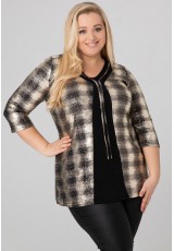 Tunika Bluzka XXL Złota Krata