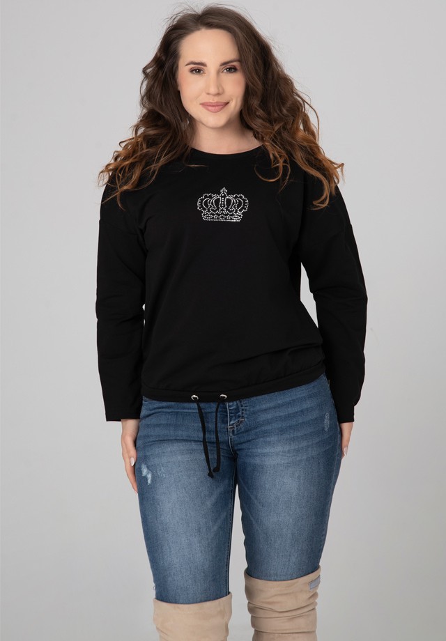 Bluza XXL dżetowa korona czarna