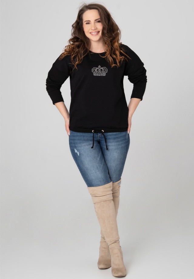Bluza XXL dżetowa korona czarna