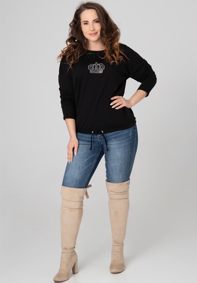 Bluza XXL dżetowa korona czarna